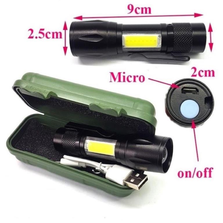 Đèn Pin Zoom 911 (Xài Pin). Đèn Pin cầm tay Siêu Sáng mini Có Zoom và Đèn Pin Police 3W, 5W