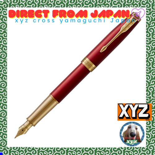 (Direct from Japan) PARKER Parker Fountain Pen Sonnet Red GT Fine Print 18K Gold Nib Gift Box Regula