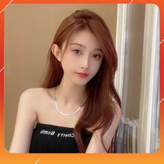 Dây chuyền nữ nam sợi mì titan cao cấp đẹp thép không gỉ dây mì dẹp wakaha vn màu trắng PTDCNA43