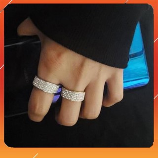 Nhẫn Nam Nữ Cao Cấp Titan Đính Đá Lấp Lánh Thép Không Gỉ wakaha vn - Nhẫn Dring PTNNA29