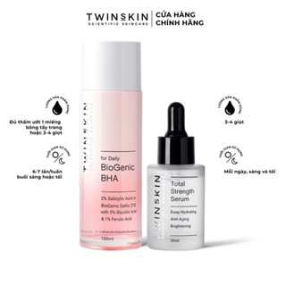 [BASIC-DA NHẠY CẢM] Combo tẩy tế bào chết, tăng đàn hồi, cấp nước, phục hồi, giảm mụn dùng hàng ngày TWINSSKIN 100ml