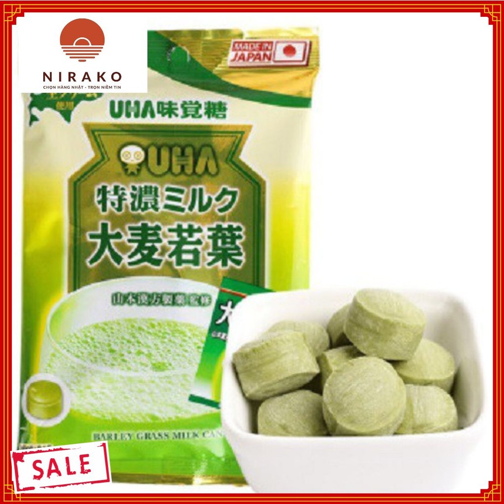 Kẹo trà lúa non UHA 81g