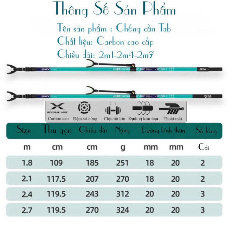 Chống Cần Câu Đài Gác Cần Câu Đài Carbon Cao Cấp. Gác Tab 2m1 - 2m4 - 2m7 zhagbvb888 gabxtvfaz6868