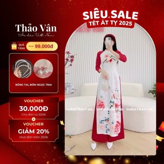 Áo Dài Tết Thiết Kế Họa Tiết Siêu Xinh AD114, Áo Dài Đi Tiệc Sang Trọng - Áo Dài Thiết Kế Thảo Vân