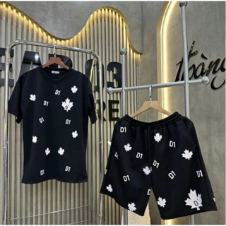 Bộ Quần Áo Thể Thao DSQ 003 Nam Nữ Họa Tiết In Chữ D1, Chất Vải Cotton Co dãn Thoáng Mát