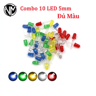 Combo 10 con - LED 5mm màu ánh sáng Đỏ, Xanh Lá, Xanh Dương, Vàng