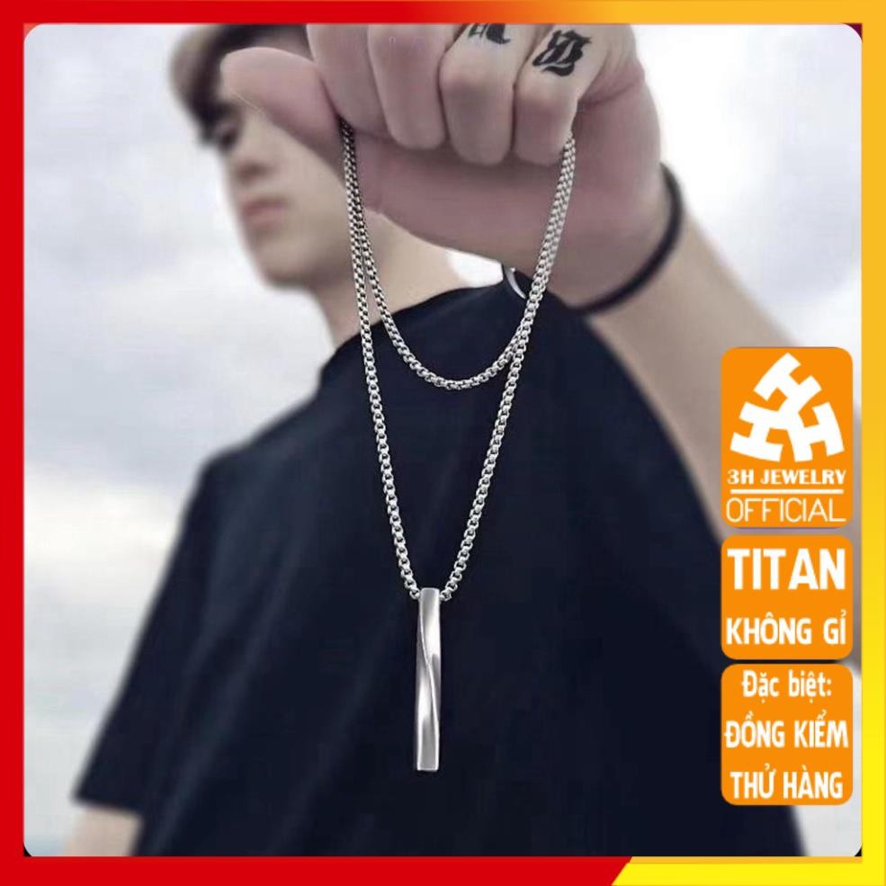 Dây chuyền nam nữ Veins Brick titan cao cấp  trangsuc3h thời trang rẻ đẹp thép không gỉ PTDCNA194 3T