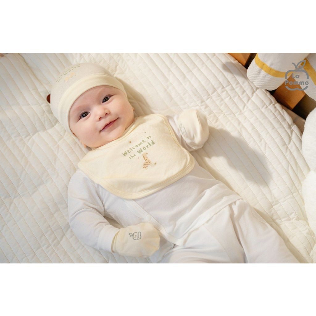 La Pomme - Body dài tay La Pomme dễ thương - NB 0M 3M Vàng - SS24.T10A- ZL680