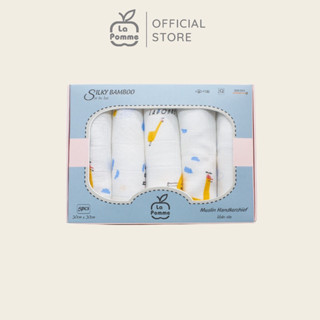 La Pomme - K001 Set 5 Khăn sữa sợi tre lụa (30x30) PK FULL ZL292A