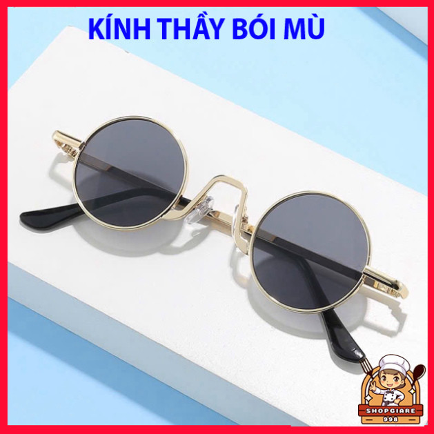 mắt kính tròn,mắt kính thầy bói,mắt kính gọng kim loại thày bói mù kính nobita tròn