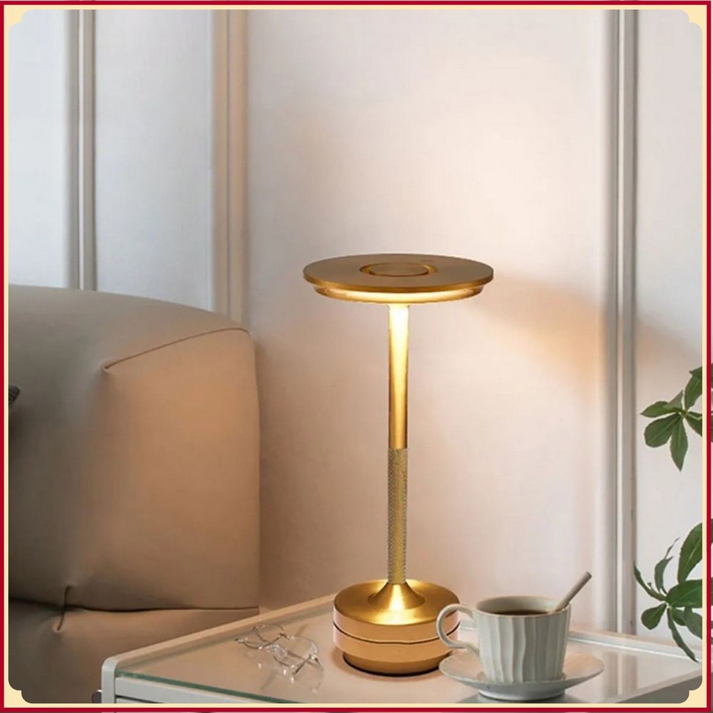 Đèn Bàn Trang Trí Phòng Ngủ Luxury Dinner Table Lamps Cảm Ứng, Pin 1800mAh, 3 Chế Độ Ánh Sáng ⚜️TTHo
