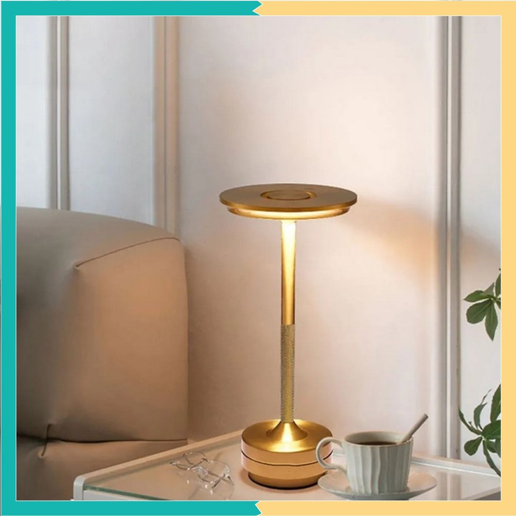 Đèn Bàn Trang Trí Phòng Ngủ Luxury Dinner Table Lamps Cảm Ứng, Pin 1800mAh, 3 Chế Độ Ánh Sáng 💯Store