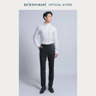Áo sơ mi nam tay dài có túi DETERMINANT 100% Cotton siêu dài - chông nhăn kháng khuẩn - 203 - màu trắng
