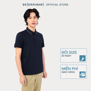 Áo thun polo nam cao cấp DETERMINANT - 100% cotton- chống xù, mềm mại - P22 -  màu xanh navy