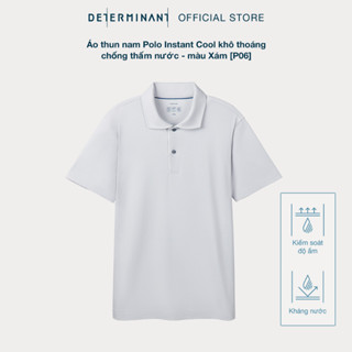 Áo thun polo nam DETERMINANT Cotton - mát lạnh tức thì, kháng khuẩn -  P06 - màu xám