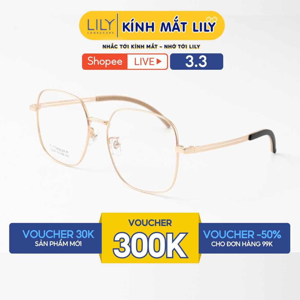 Gọng kính mắt đa giác nam nữ LILYEYEWEAR chất liệu kim loại cao cấp chắc chắn kiểu dáng và màu sắc t
