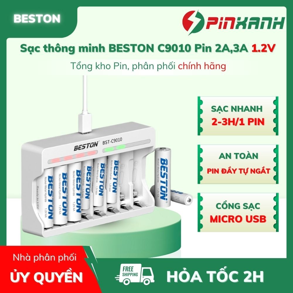 🔥 BESTON Sạc Thông Minh 8 Slot SAC C9010 – Sạc Pin 1.2V Nhanh, An Toàn, Giá Rẻ Vô Địch 🔋⚡