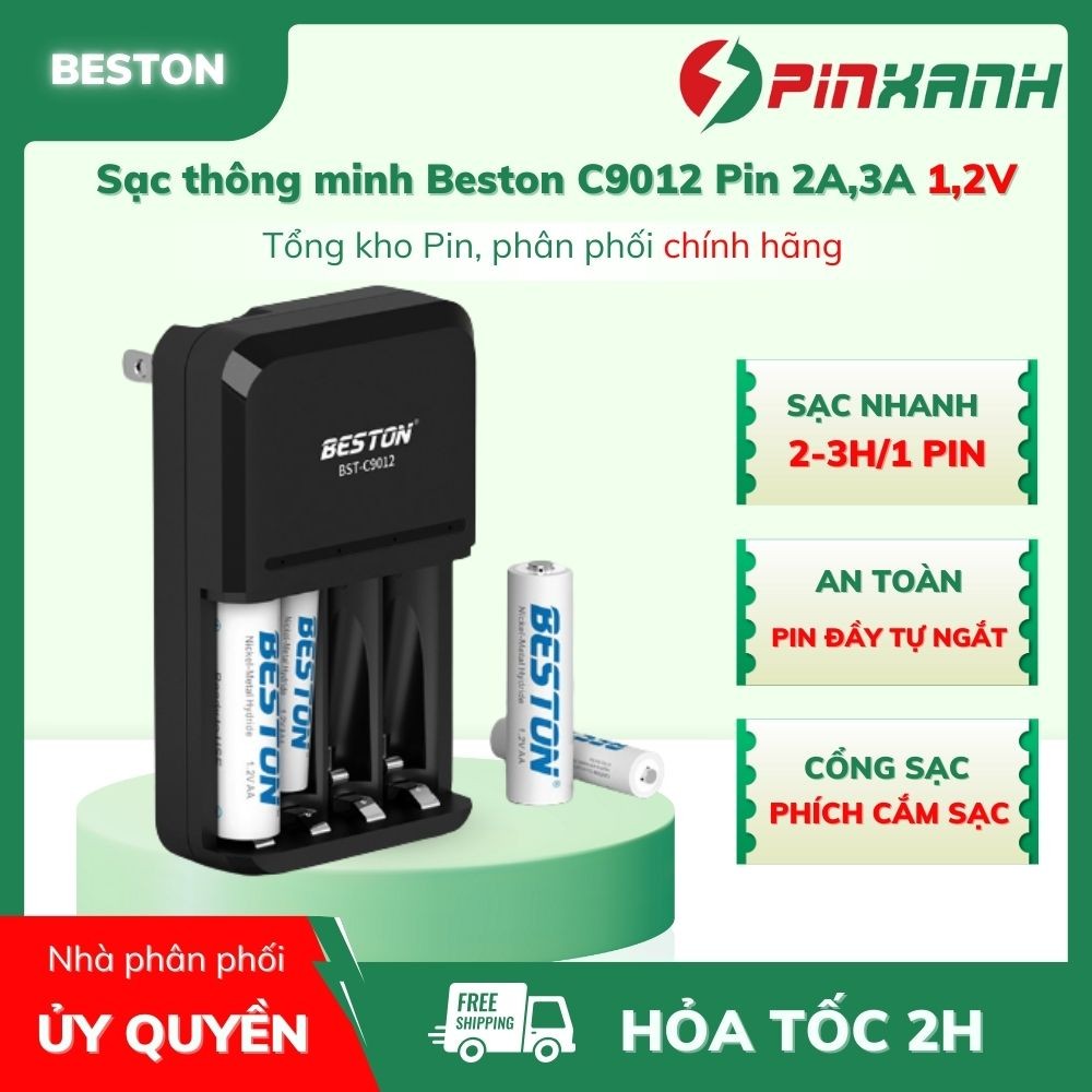 ⚡ BESTON Sạc Thông Minh Pin 1.2V 4 Slot – SAC C9012 – Sạc Nhanh, An Toàn, Tiết Kiệm 🔋