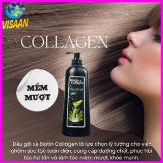 Dầu gội đầu kèm xả BIOTIN COLLAGEN 500ML mịn màng tóc và trị gầu tiện dụng nuocgiatlavender nuocgiatlavender