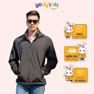  18 10 Áo gió YODY nam 2 lớp vải dù chống nước chống bụi nhiều màu phong cách thể thao AKM27 