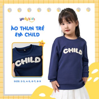 Áo ni YODY cho bé cổ tròn, chất vải nỉ ấm áp, mềm mịn thêu hình nhiều màu ATK7029