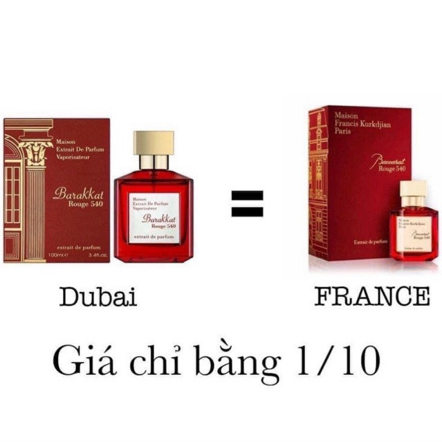 DUBAI KING _ 100ml Nước hoa Dubai nội địa Maison Baroque rouge extrait Baccarat Rouge 540