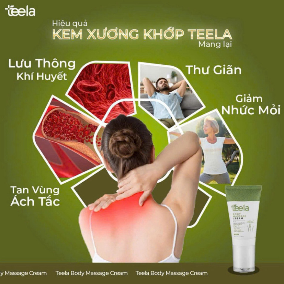 TEELA - Kem Massage Cơ Xương Khớp Chính Hãng, Kem Massage Đa Tầng Cơ Xương Khớp, Cổ Vai Gáy TEELA dung tích 100ML