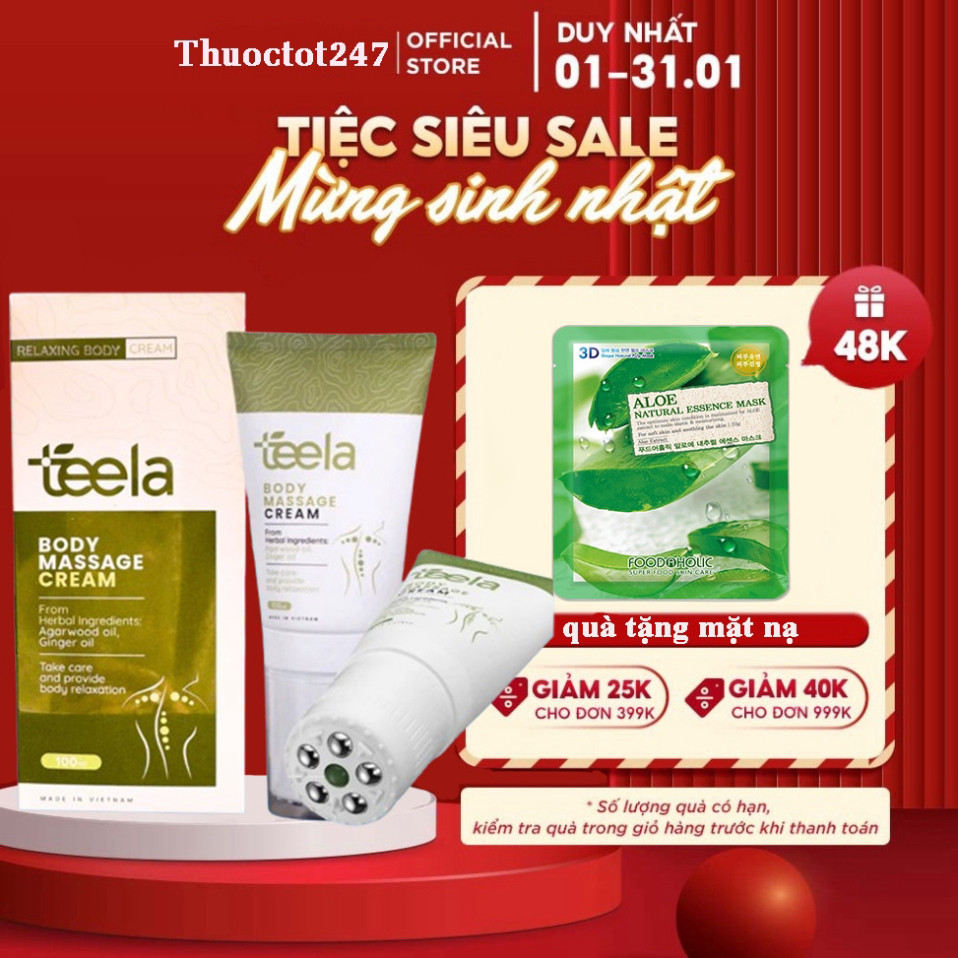 TEELA - Kem Massage Cơ Xương Khớp Chính Hãng, Kem Massage Đa Tầng Cơ Xương Khớp, Cổ Vai Gáy TEELA dung tích 100ML