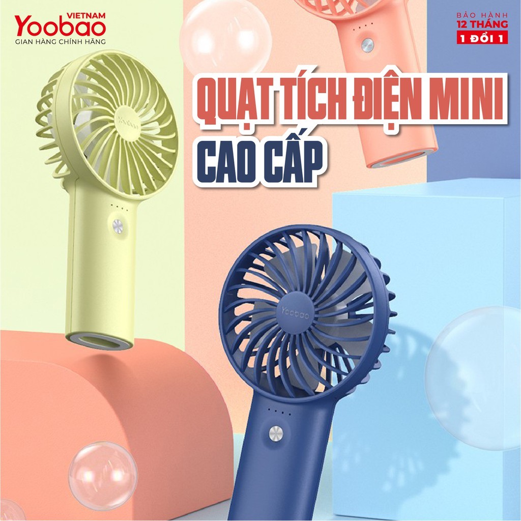 Quạt sạc mini để bàn làm việc YOOBAO F3 6000mAh/3000mAh - có thể chạy 32 giờ - Bảo hành 12 tháng | BigBuy360 - bigbuy360.vn