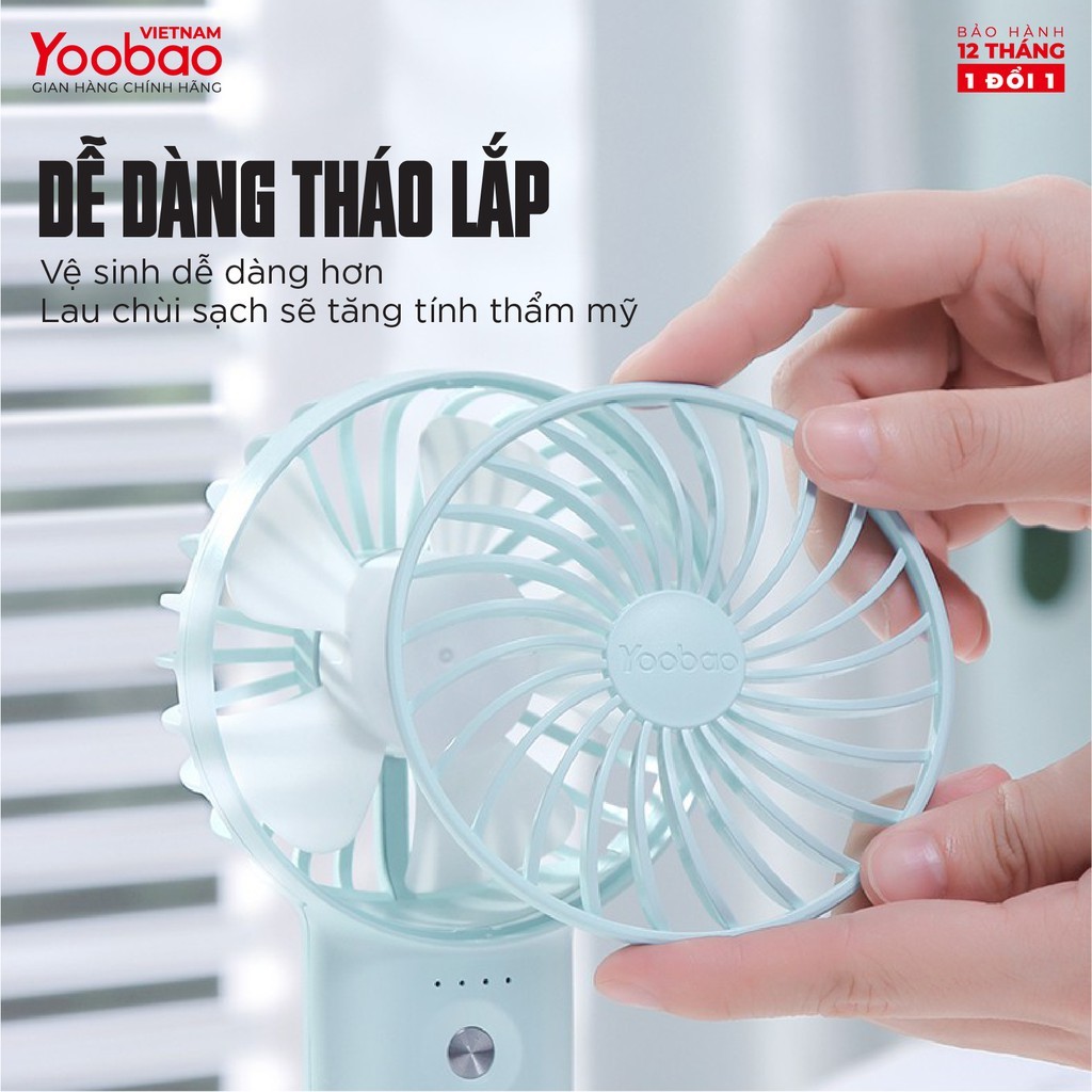 Quạt sạc mini để bàn làm việc YOOBAO F3 6000mAh/3000mAh - có thể chạy 32 giờ - Bảo hành 12 tháng | BigBuy360 - bigbuy360.vn