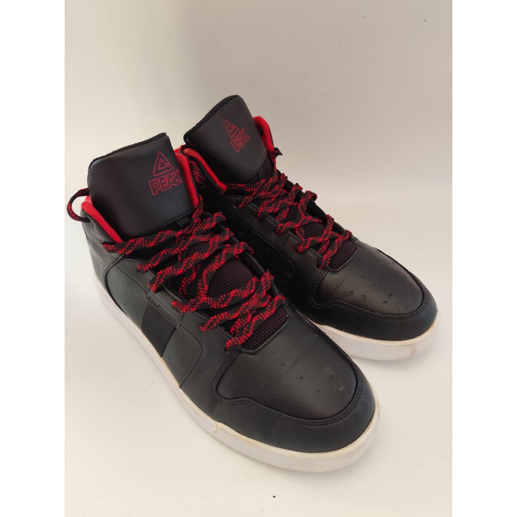Giày Peak High Top Đỏ - Đen, 44 (Peak High Top Red Laces Shoes - Black, 44)