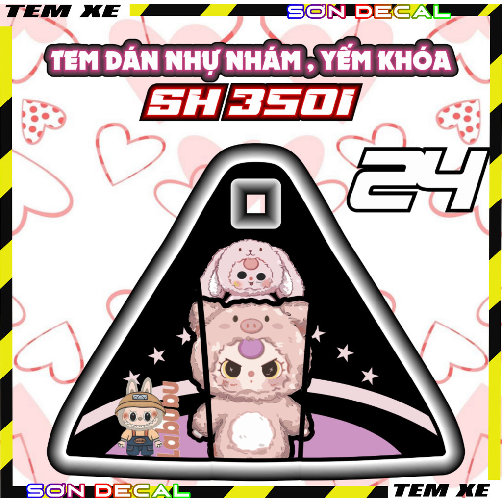 Tem dán trang trí chống trầy yếm nhựa nhám xe SH 350i baby three natra nhãn dán sticker