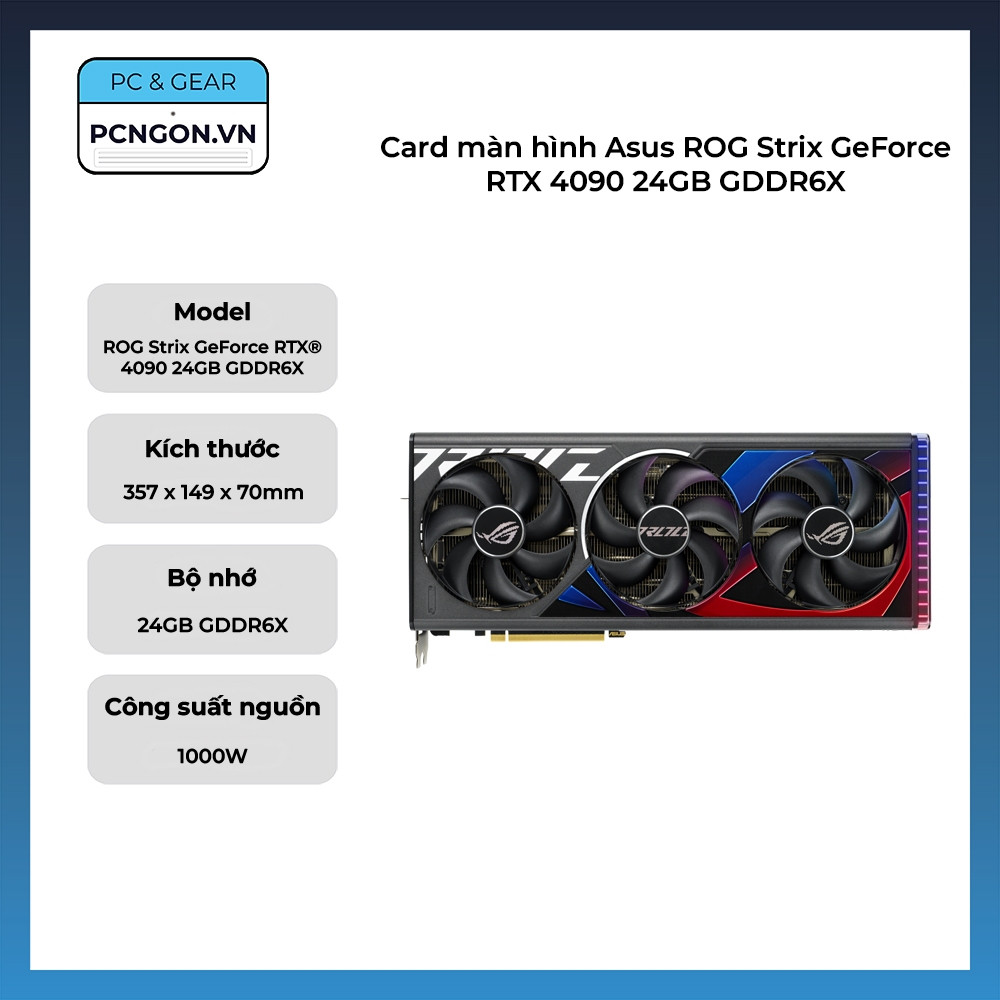 [PCNGON] Card màn hình Asus ROG Strix GeForce RTX 4090 24GB GDDR6X