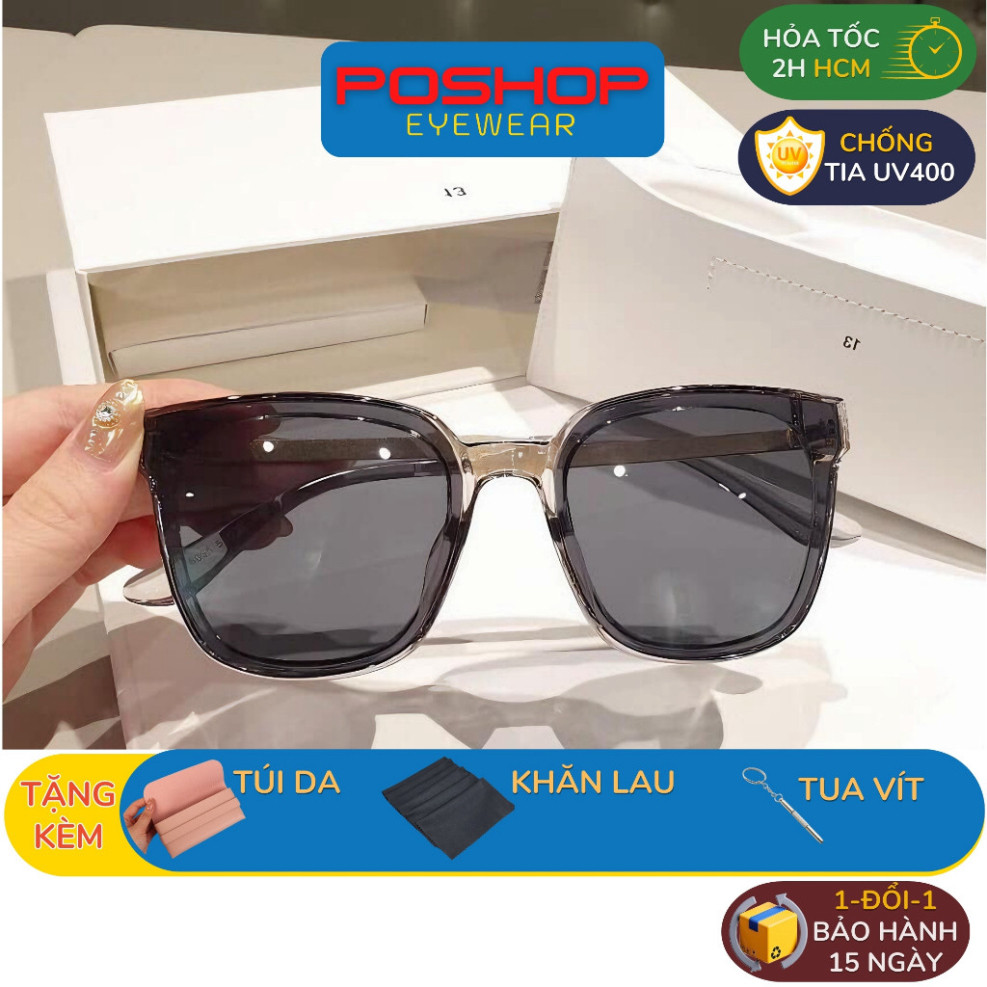 Kinh Râm, Kính Mát Nam Nữ Thời Trang HD6035 Gọng Vuông Kim Loại Chống UV400 602335