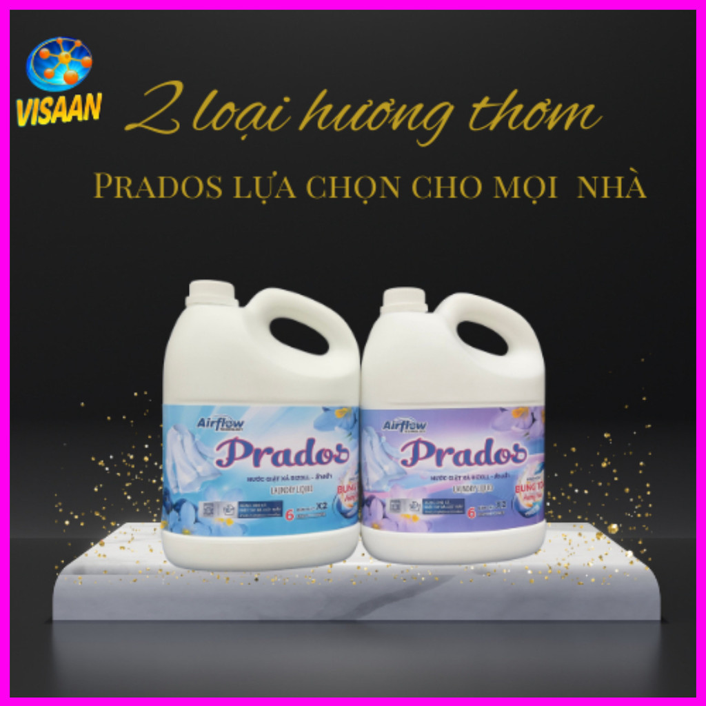 THÙNG 3 CAN nước giặt PRADOS không qua pha chế lưu hương bền chặt tin cậy cho da mẫn cảm visaan