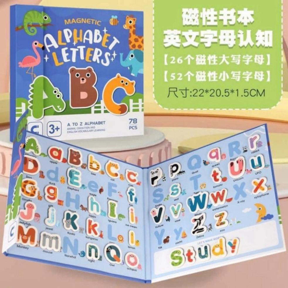 Bộ chữ cái, chữ số Animal Alphabet Letters nam châm cho bé - có sẵn nhà Thỏ