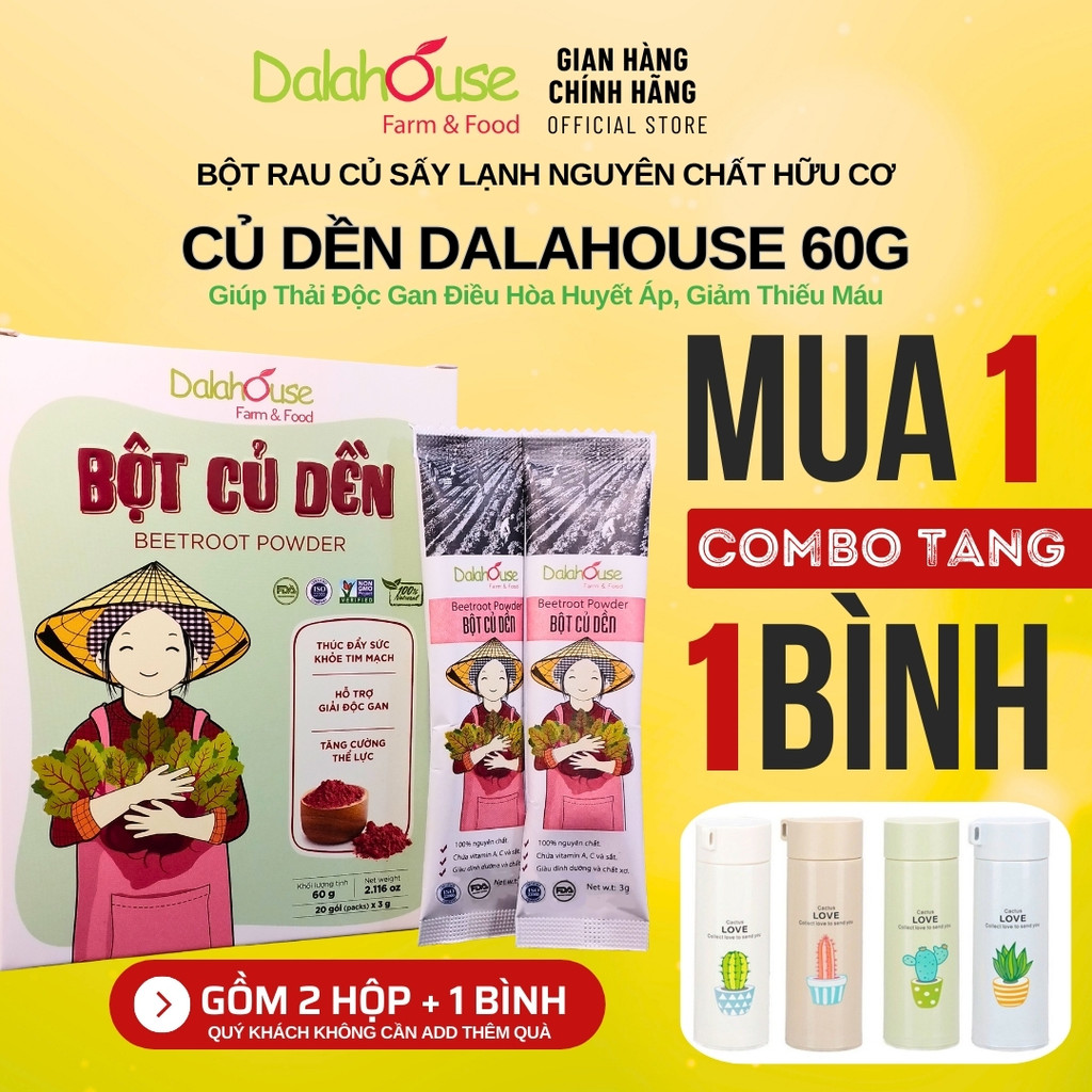 [COMBO 02 HỘP KÈM 01 BÌNH] Bột Củ Dền Dalahouse 60g