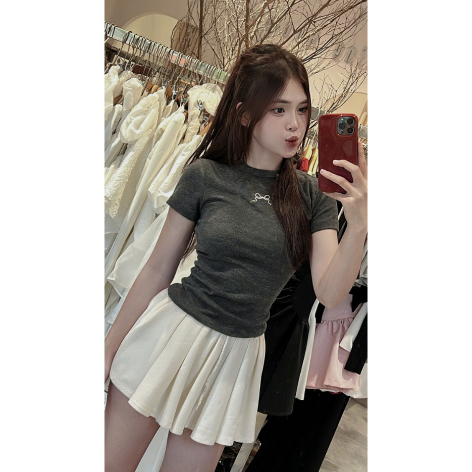ÁO THUN BABY TEE THÊU NƠ FORM NHỎ | BigBuy360 - bigbuy360.vn