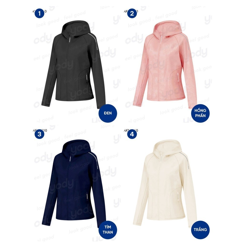   Áo khoác gió nữ 2 lớp YODY trượt nước siêu co giãn 4 chiều thoải mái vải mềm mại AKN7010 WCWC25F045 | BigBuy360 - bigbuy360.vn