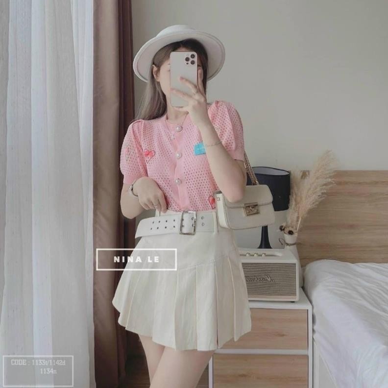 CHÂN VÁY XOÈ XẾP LY PHỐI NỊT DT2K1