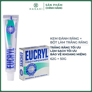 Combo Eucryl Kem Đánh Răng 62g + Bột Làm Trắng Răng Hương Bạc Hà 50g Hasaki Sản Phẩm Chính Hãng