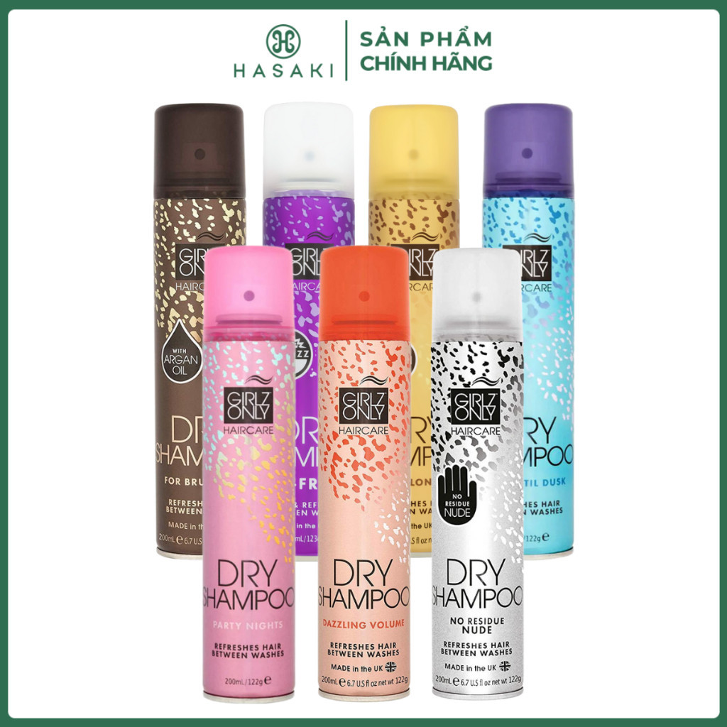 [ĐƠN 109K TẶNG QUÀ - DEAL GIỚI HẠN] Dầu Gội Khô Girlz Only Lưu Hương Dài Lâu Sạch Tóc Bồng Bềnh 200ml Hasaki Chính Hãng