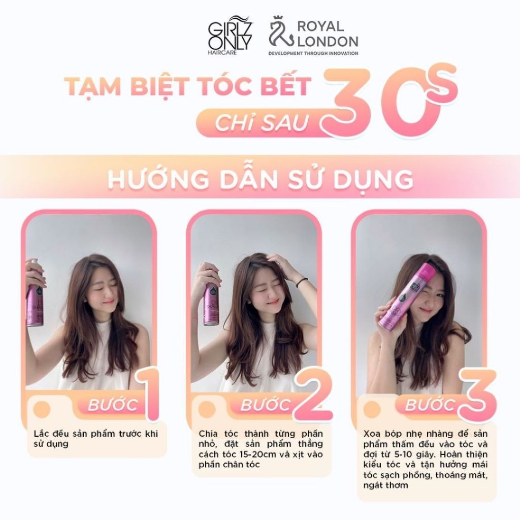 [ĐƠN 109K TẶNG QUÀ - DEAL GIỚI HẠN] Dầu Gội Khô Girlz Only Lưu Hương Dài Lâu Sạch Tóc Bồng Bềnh 200ml Hasaki Chính Hãng