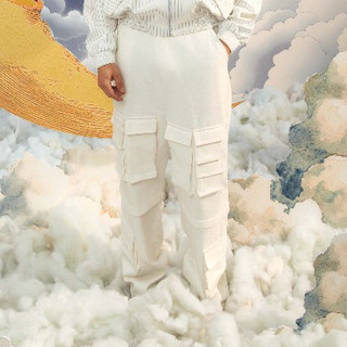  BLANKESPACE Quần dài QUASAR PANTS Màu Trắng Chất Vải Kaki Sợi Jean Nam Nữ Unisex 