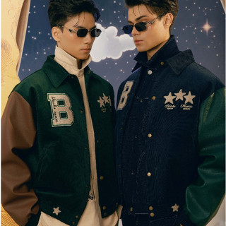 BLANKESPACE Áo Khoác PAPYRUS VARSITY Hai Màu Green/ Navy Nam Nữ Unisex