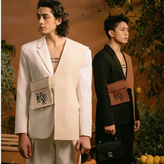 BLANKESPACE Áo Blazer Santa Blazer Vải Cotton Sợi Chéo Thời Trang Nam Nữ Unisex