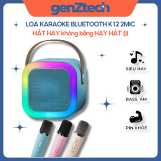Loa Karaoke Mini GenZtech K12 Pro, Loa Hát Karaoke 2 Mic Bản Nâng Cấp Full Option Công Suất 10W Âm Thanh Chuyên Nghiệp.