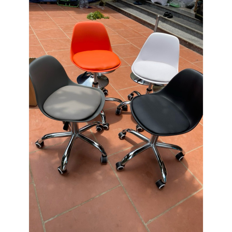Ghế mặt đệm j05 nhỏ chân bánh xe hàng có sẵn