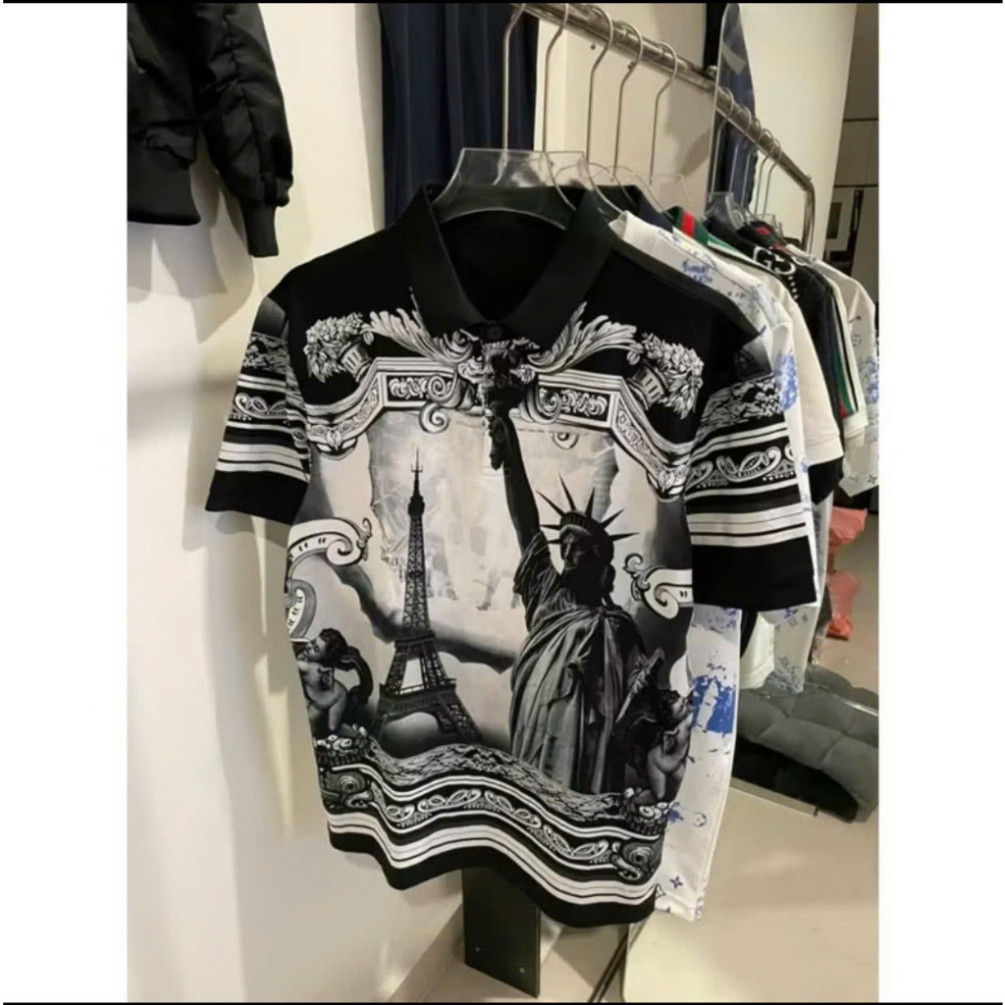 Áo Polo D.G Dành Cho Nam Nữ Chất Vải Cotton Lạnh In Nữ Thần Tự Do Và Tháp Efifel Hàng QC 2026-