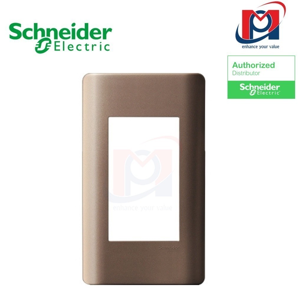 Mặt cho 3 thiết bị size S Zencelo A - Schneider - màu đồng - A8401L_SZ_G19